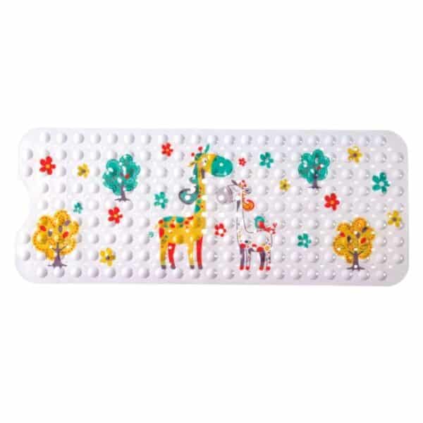Antislip badmat baby met giraffen en bomen.