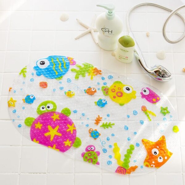 Baby badmat met vrolijke zeedieren voor kinderen.