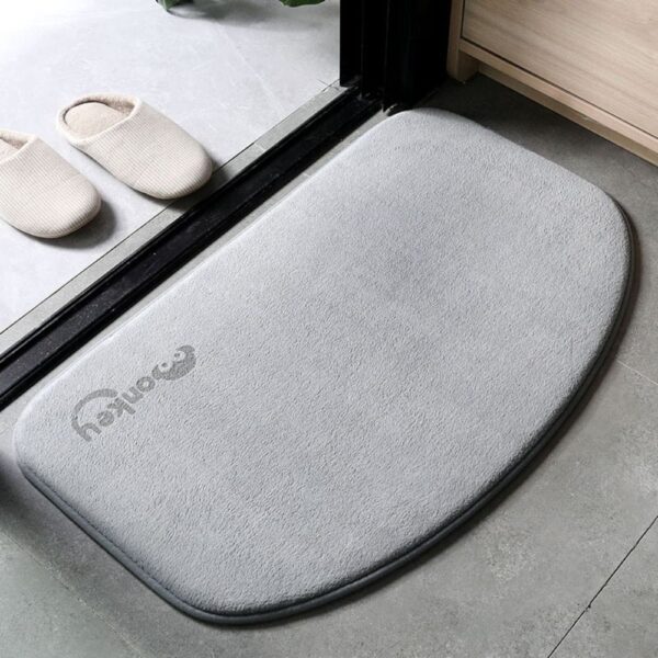 Halve maan vloermat microvezel antislip voor badkamer.