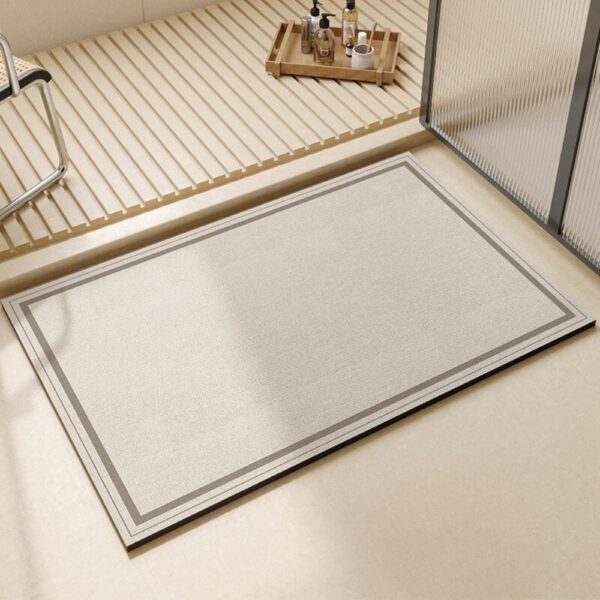 Badmat van diatomee-aarde met frame, voor badkamer en wellness.