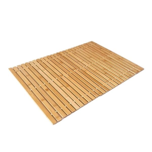 Bamboe badkamermat van hout, natuurlijk en duurzaam voor je badkamer.
