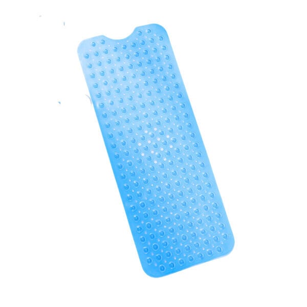 Blauwe antislip badmat met textuur voor veiligheid in de badkamer.