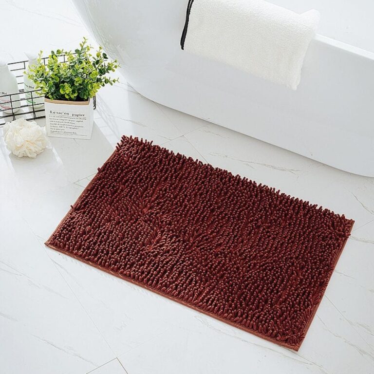 Bruine Chenille Badmat voor Badkamers