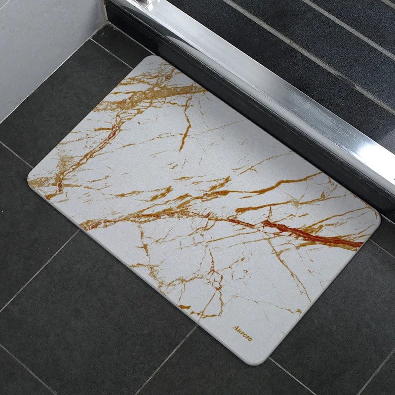 Diatomee badmat met marmerpatroon voor badkamer.