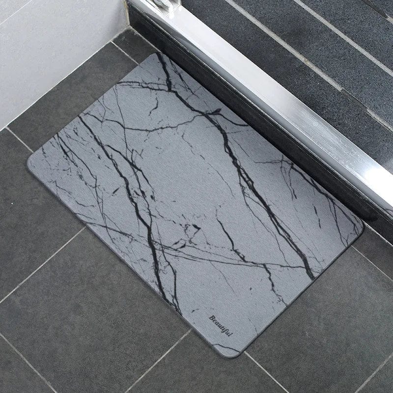 Diatomee badmat met marmerpatroon voor badkamer.