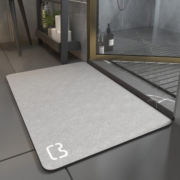 Diatomiet badmat 80cm, anti-slip, natuurlijk, badkamer, comfortabel.