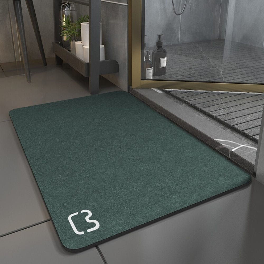 Diatomiet badmat 80cm groen, anti-slip, voor badkamer.