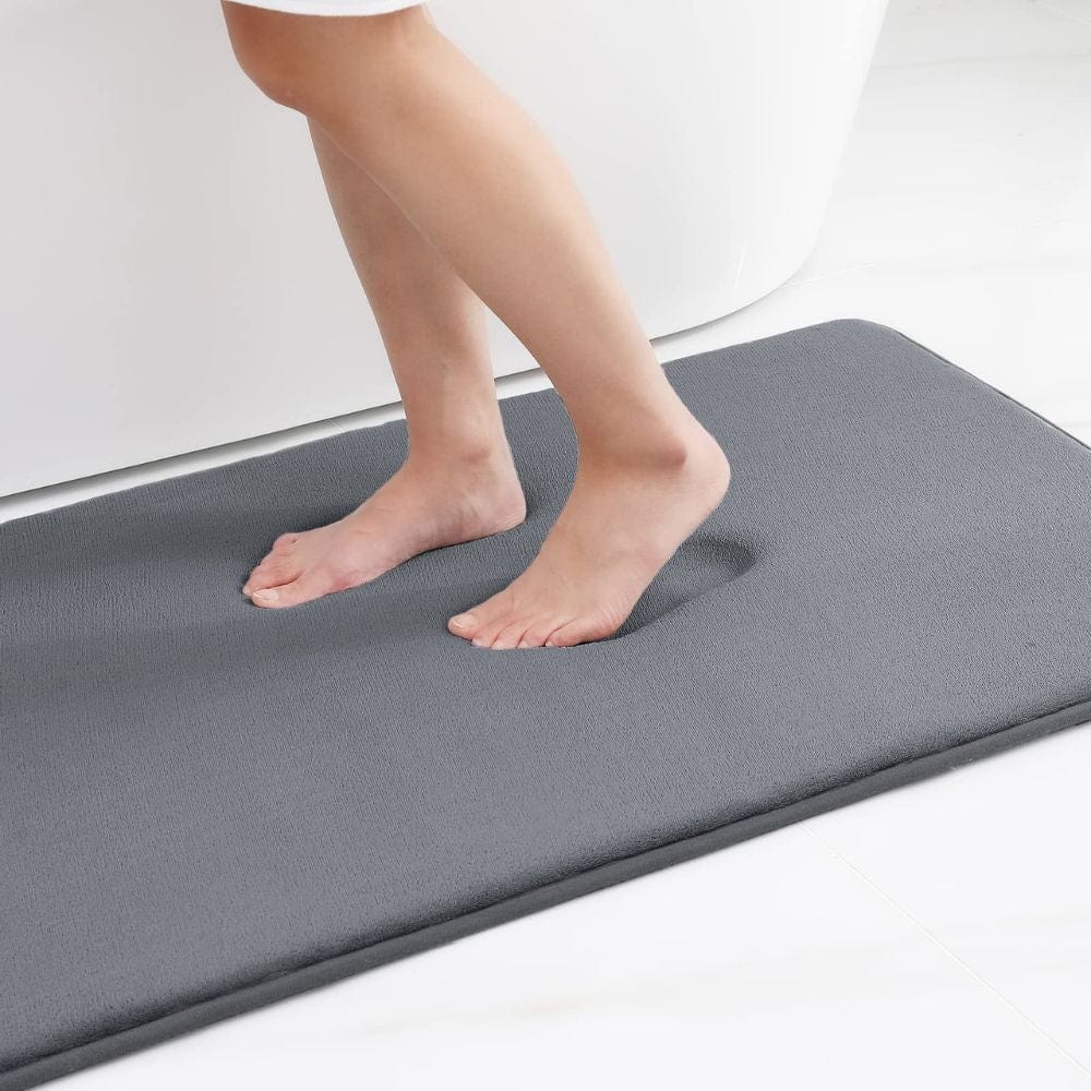 Grote badkamer tapijt anti-slip, donkergrijs, veilig staan naast bad.