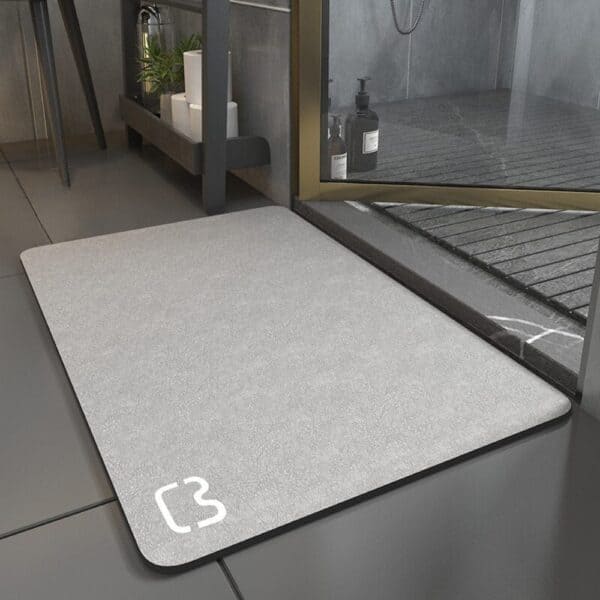 PurAbsorb diatomiet badmat voor badkamer, waterafstotend en anti-slip.