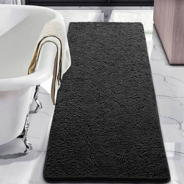 Zwarte Chenille Badmat