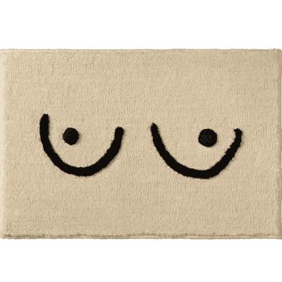 Art Nouveau badmat met oogjes, stijlvolle badkameraccessoire.