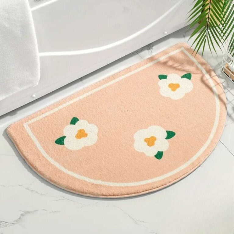 Beige en Wit Badmat