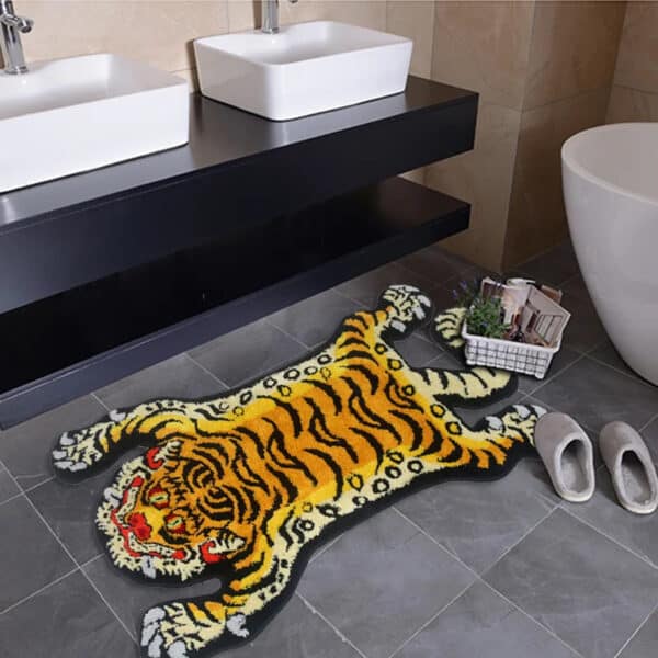 Originele vorm tijger badmat voor badkamer decoratie.