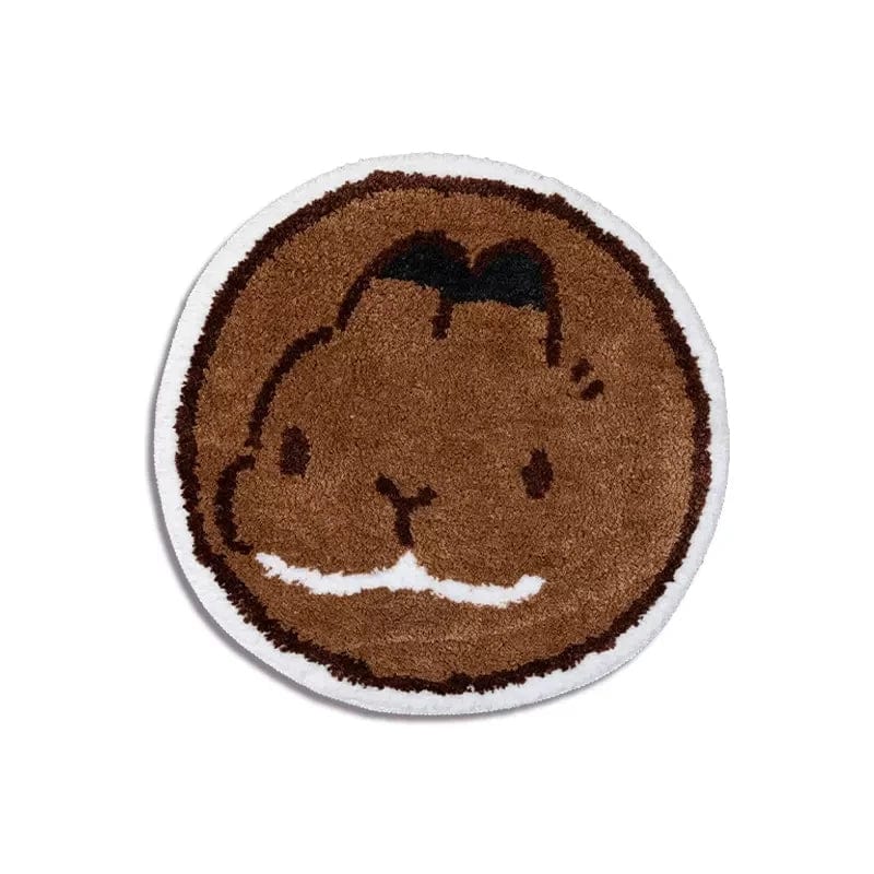 Ronde badmat met schattig dierendesign, comfortabel voor badkamer.