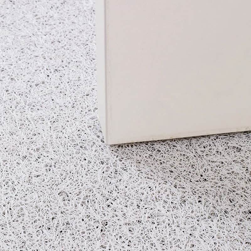 Art Deco Bath Mat - White Textured Non-Slip Bathroom Rug.