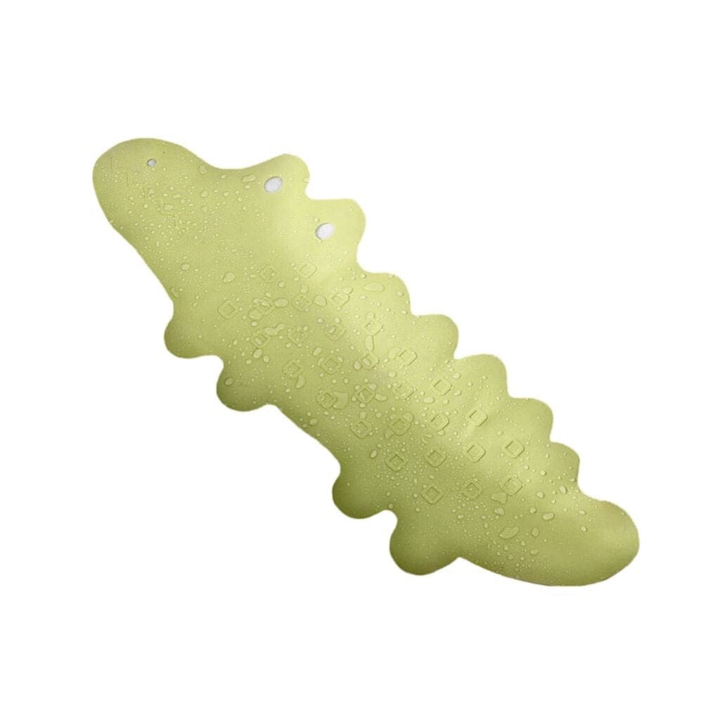 Baby bath mat for tub, non-slip, crocodile design, safe for infants.