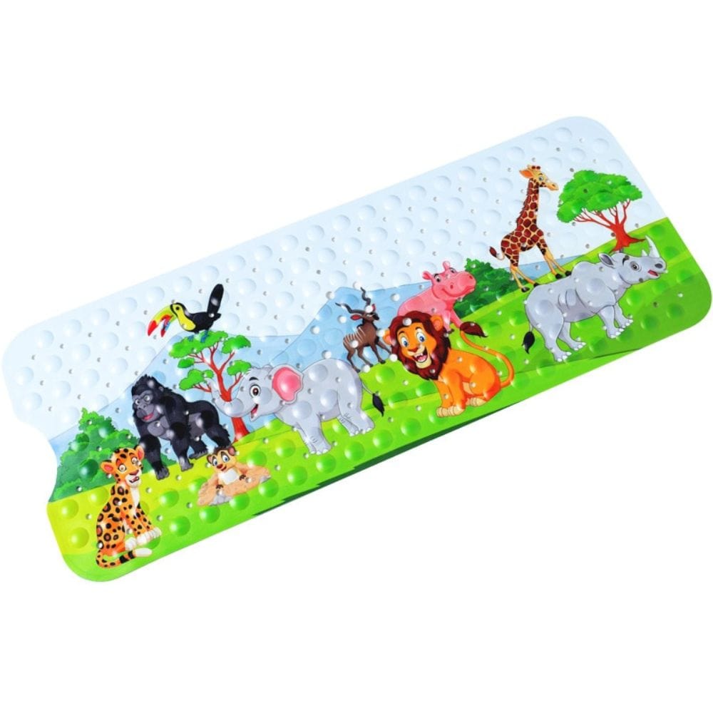 Baby bath sink mat with jungle animals design.