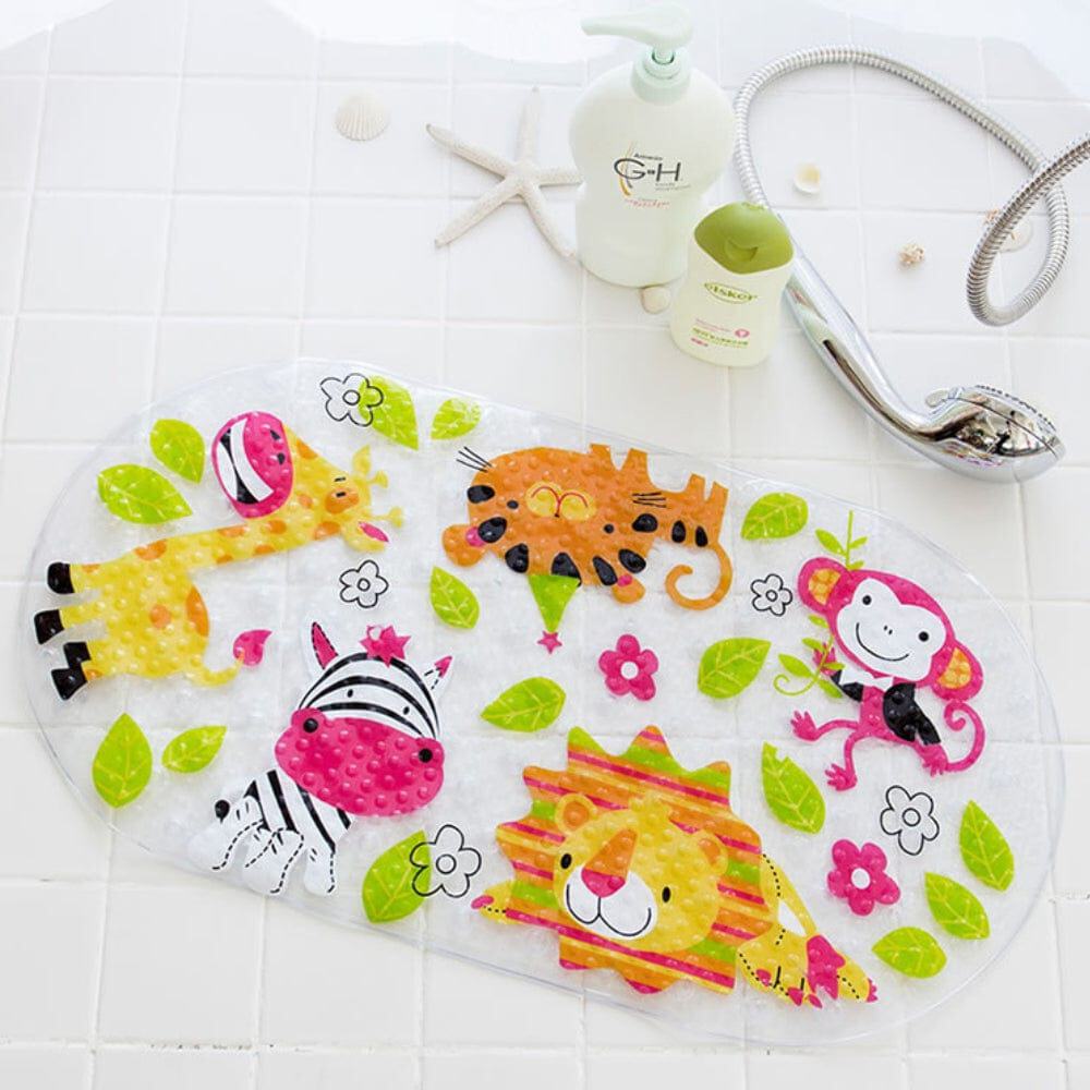 Baby Bath Mat with Animal Designs for Safe Shower Use.