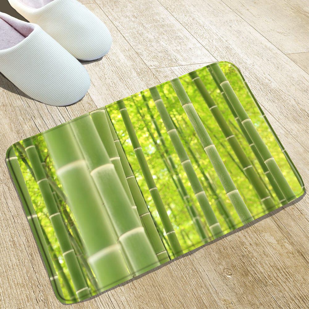 Bamboo pattern bath mat for eco-friendly bathroom decor.