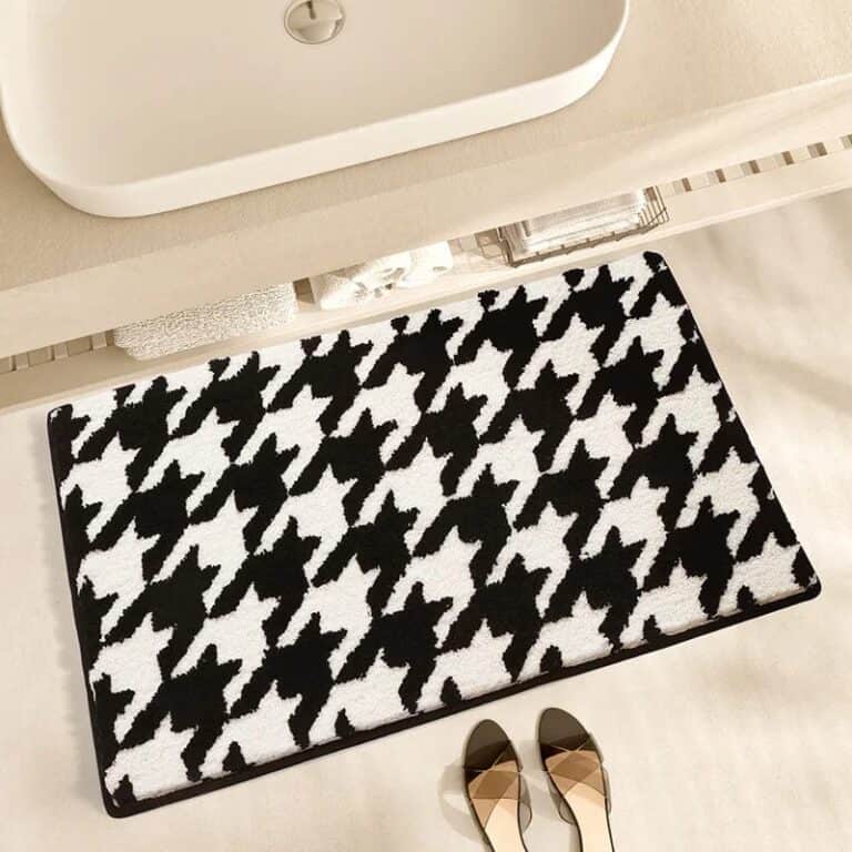 Bath Mat For Black And White Bathroom