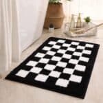 Black And White Checkered Bath Mat