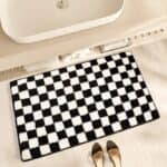Black And White Geometric Bath Mat