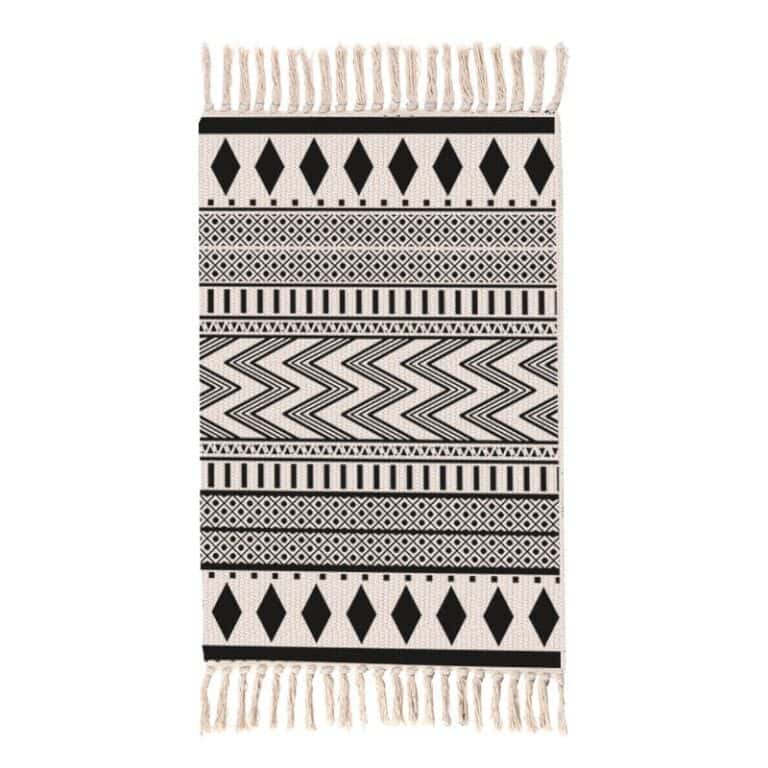 Black And White Patterned Bath Mat