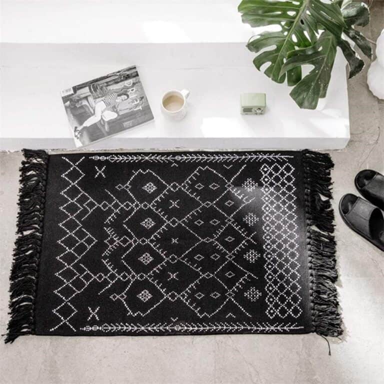 Black Cotton Bath Mat