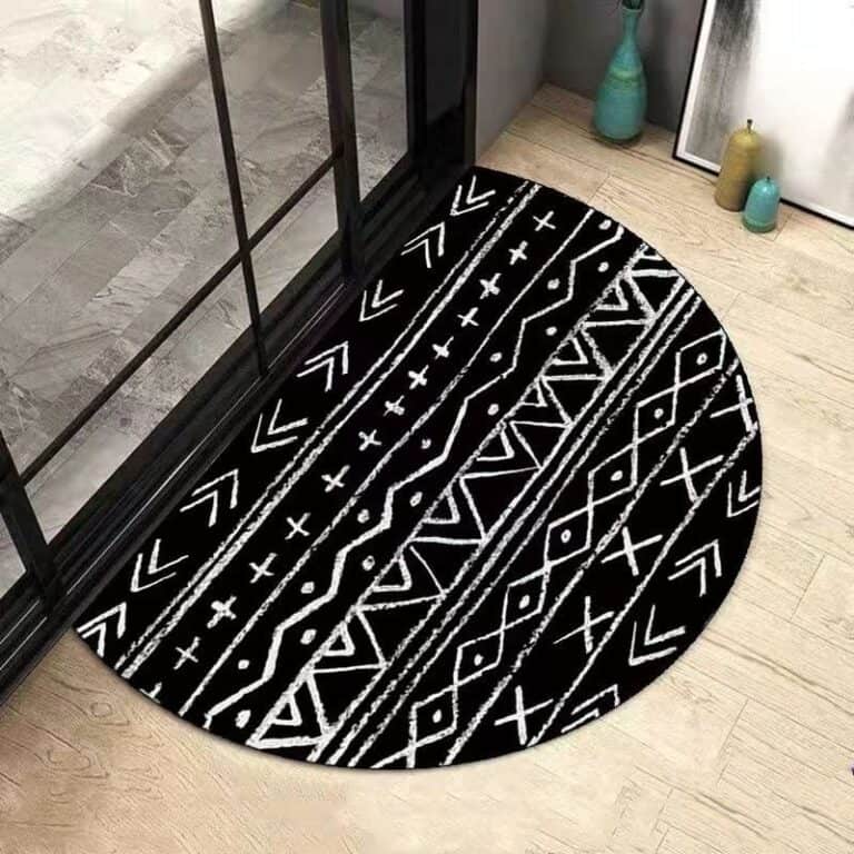 Black Half Circle Bath Mat