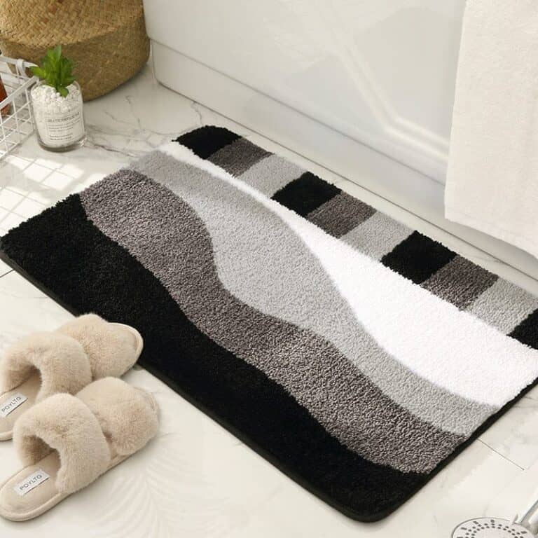 Black White And Grey Bath Mat