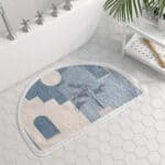 Blue White Bath Mat