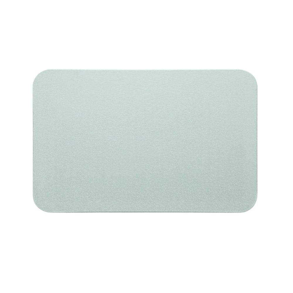 Diatomite bath mat, soft absorbent, light blue, non-slip bathroom rug.
