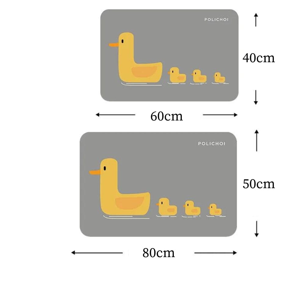 Duck Bath Mat Sizes - 60x40cm and 80x50cm.
