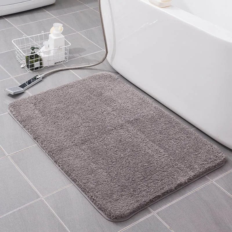 Extra Large Bath Mat for Bathroom, Soft Grey Non-Slip Rug Near Bathtub.
