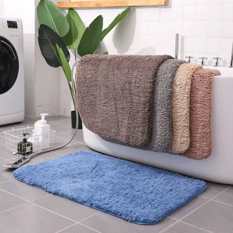 Extra Large Bath Mat in Blue, Soft Fluffy Design for Bathroom.