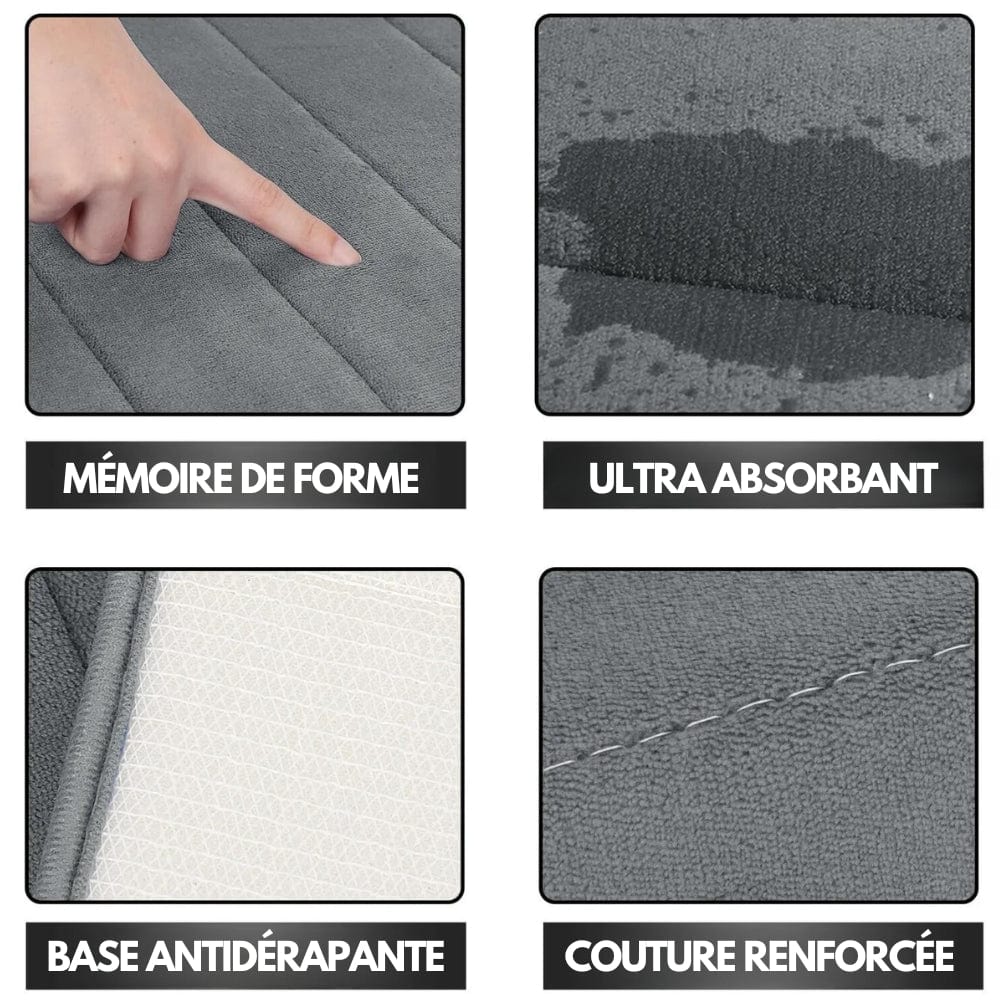 Extra Large Bath Mat Non Slip with Memory Foam, Ultra Absorbent, Anti-Slip Base, Reinforced Stitching.