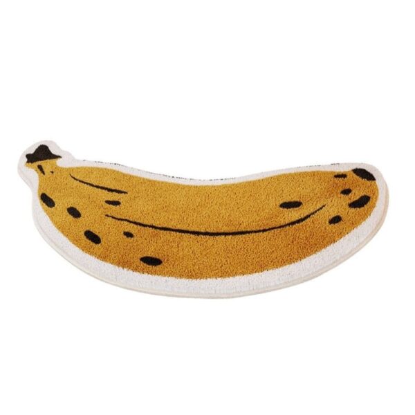 Banana shaped bath mat for bathroom decor.