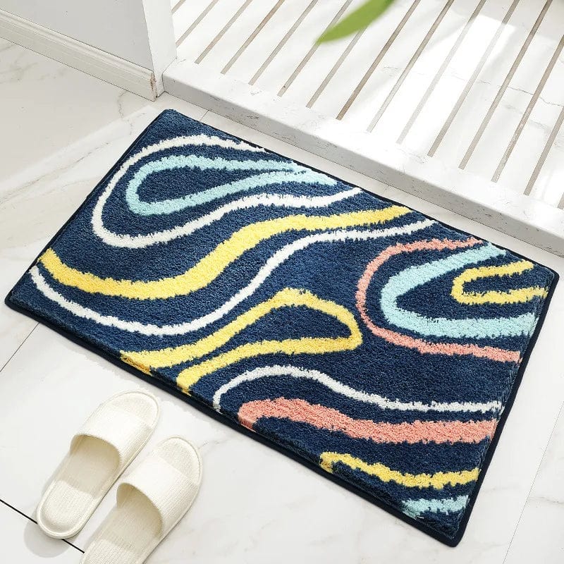 Fun Non Slip Bath Mat with Colorful Abstract Design.