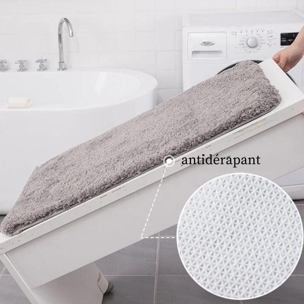 Grey non-slip bath mat with anti-slip texture for bathroom safety.
