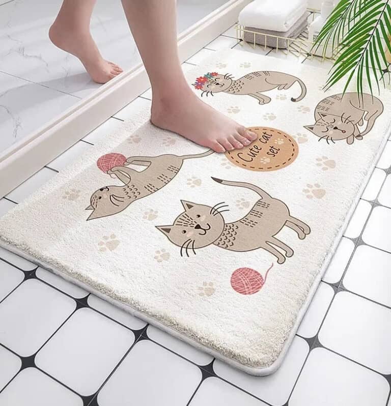 Grey Fluffy Bath Mat