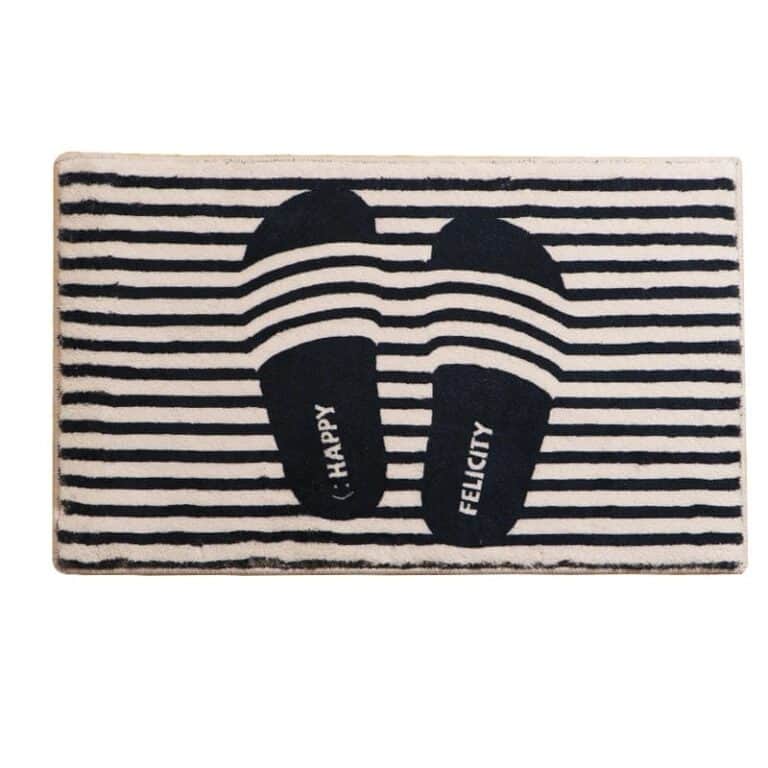 Grey Striped Bath Mat