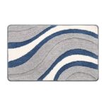 Grey White Bath Mat