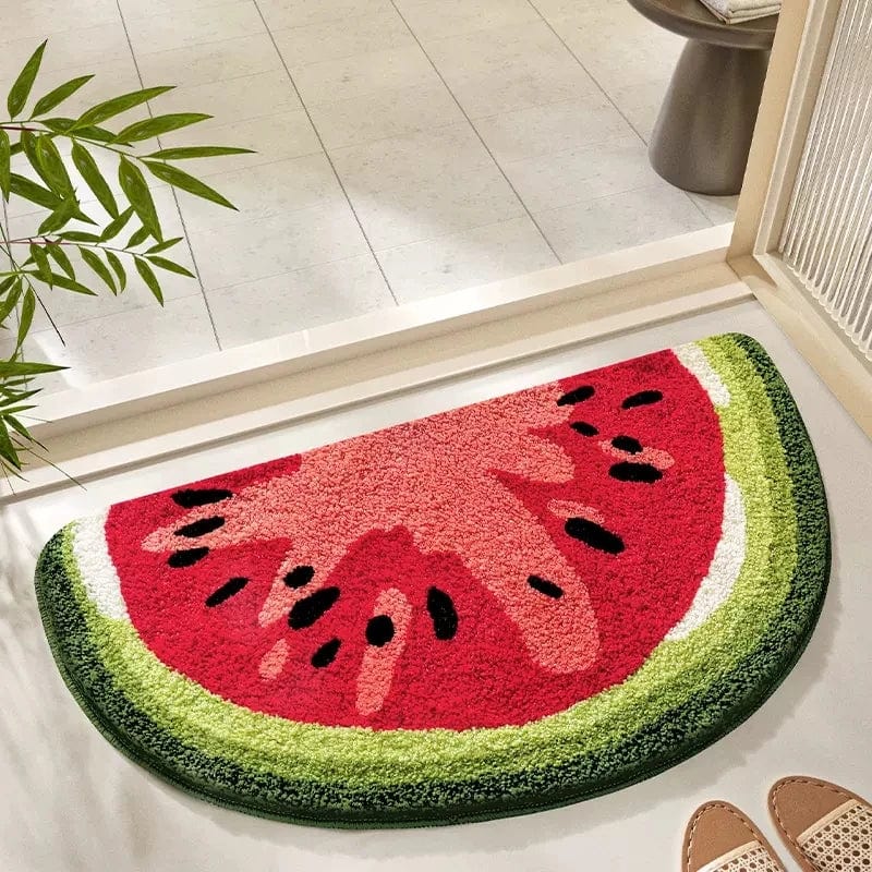 Half Moon Watermelon Bath Mat for Bathroom.