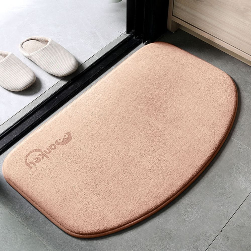 Half Moon Bath Mat Grey - Non-Slip Bathroom Rug with Comfy Texture.