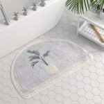 Half Moon Bath Mat Silver Grey