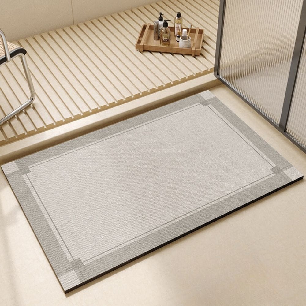 Large Diatomaceous Earth Bath Mat for Bathroom, Non-Slip, Eco-Friendly, Modern Design.