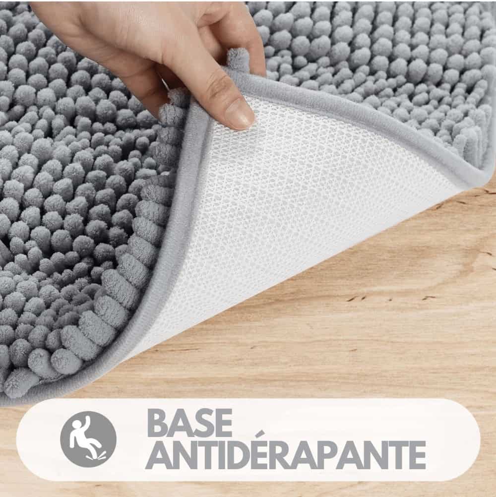 Large non-slip bath mat with textured grey surface and anti-slip backing.