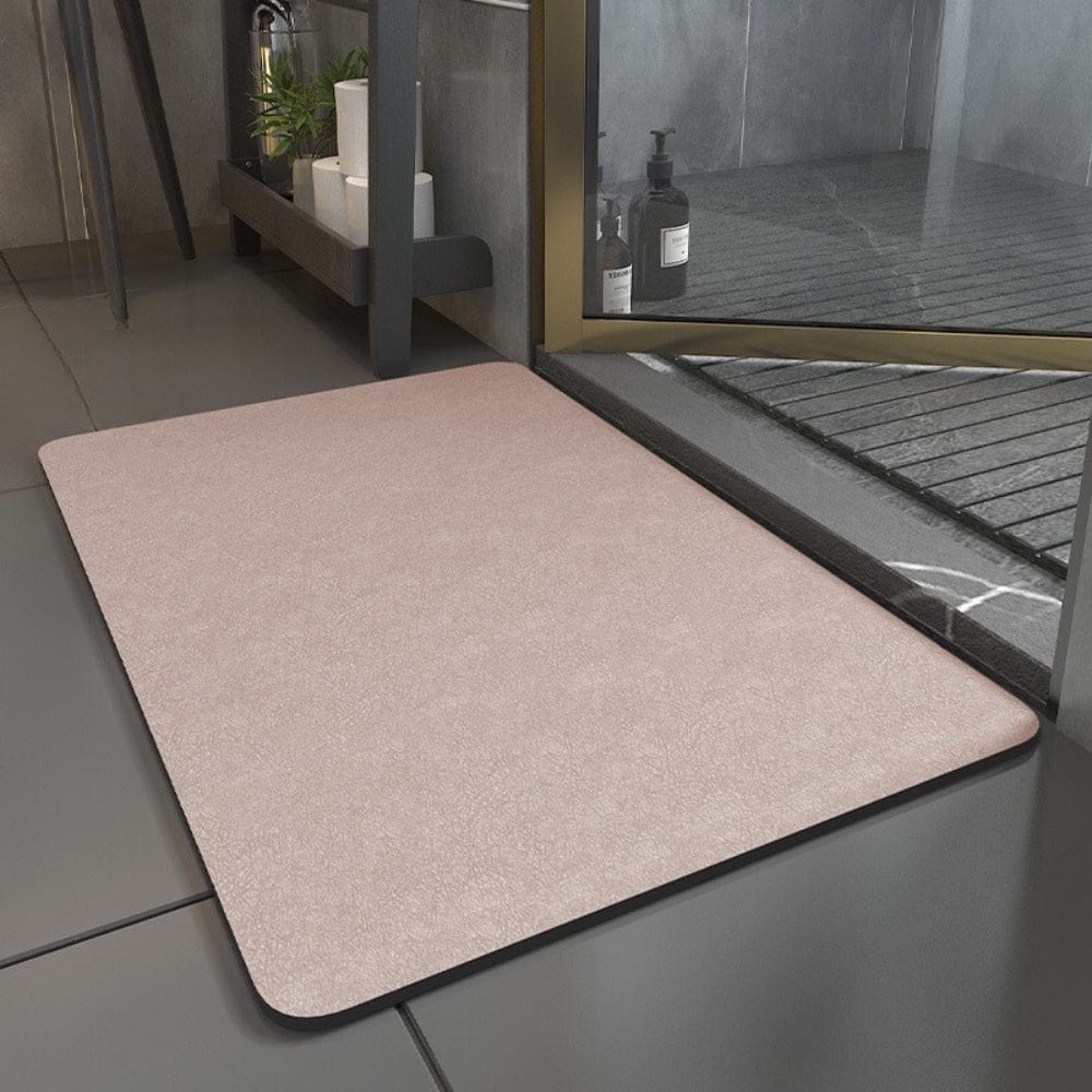 Magic Dry Bath Mat in blush pink, absorbent and non-slip for bathroom.