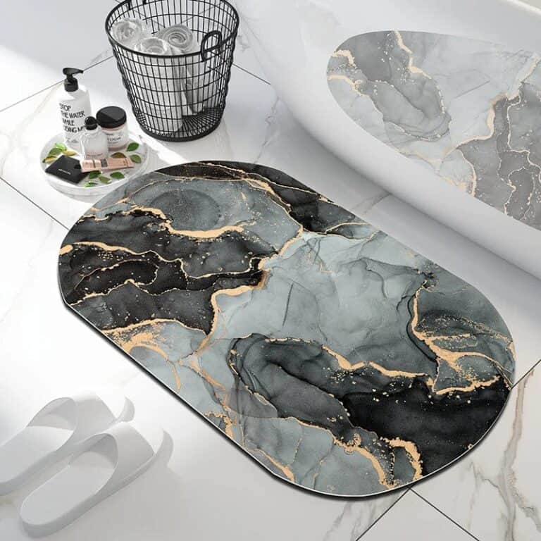 Marble Look Bath Mat