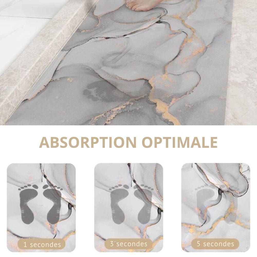 Marble Look Bath Mat with Quick Absorption Demo.